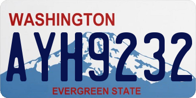 WA license plate AYH9232
