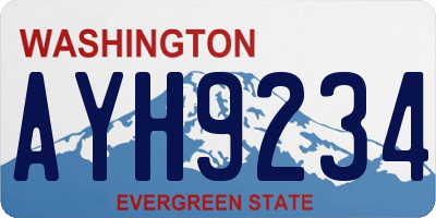 WA license plate AYH9234