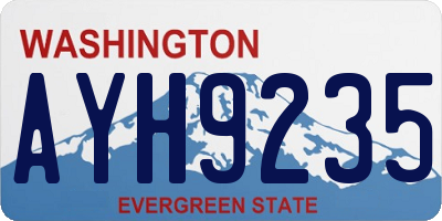WA license plate AYH9235