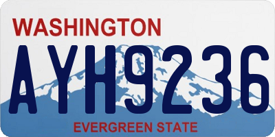 WA license plate AYH9236