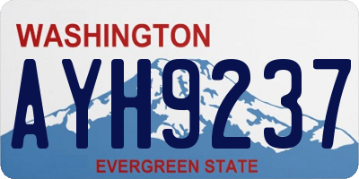 WA license plate AYH9237