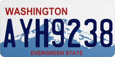 WA license plate AYH9238