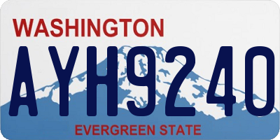 WA license plate AYH9240
