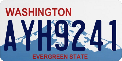 WA license plate AYH9241