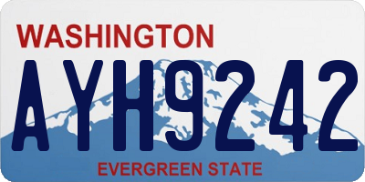 WA license plate AYH9242