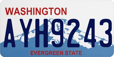 WA license plate AYH9243