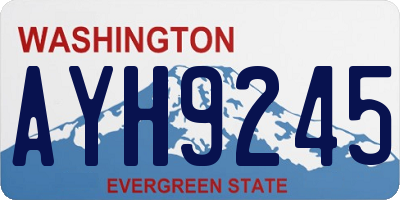 WA license plate AYH9245