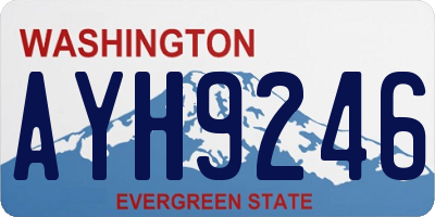 WA license plate AYH9246