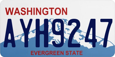 WA license plate AYH9247