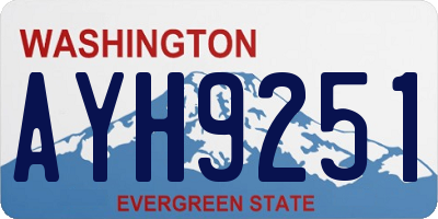 WA license plate AYH9251