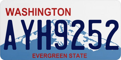 WA license plate AYH9252