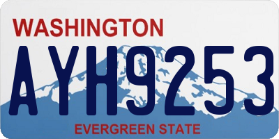 WA license plate AYH9253