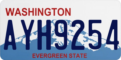 WA license plate AYH9254