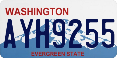 WA license plate AYH9255