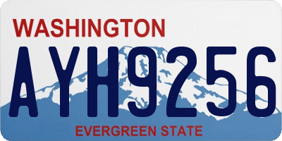 WA license plate AYH9256