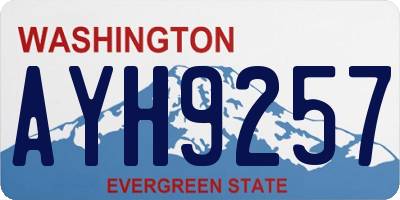 WA license plate AYH9257