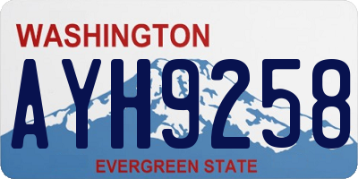 WA license plate AYH9258