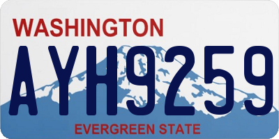 WA license plate AYH9259