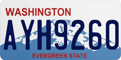 WA license plate AYH9260