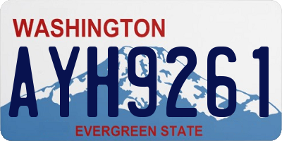 WA license plate AYH9261