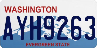 WA license plate AYH9263