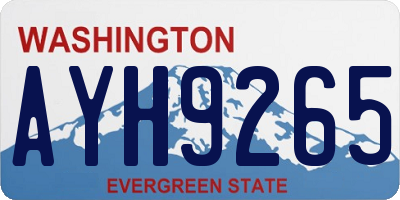 WA license plate AYH9265