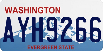 WA license plate AYH9266