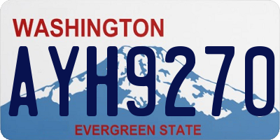 WA license plate AYH9270