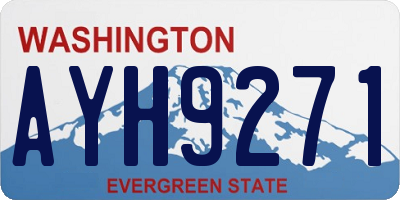 WA license plate AYH9271