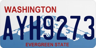 WA license plate AYH9273