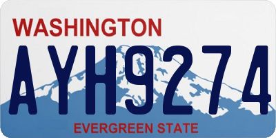WA license plate AYH9274