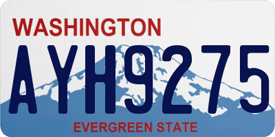 WA license plate AYH9275