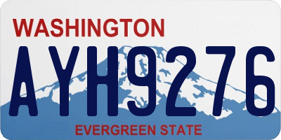 WA license plate AYH9276