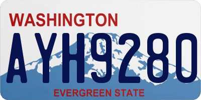 WA license plate AYH9280