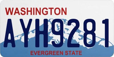 WA license plate AYH9281