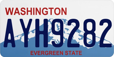 WA license plate AYH9282