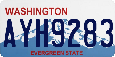 WA license plate AYH9283