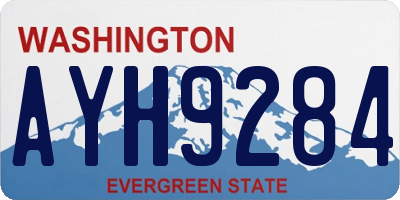WA license plate AYH9284