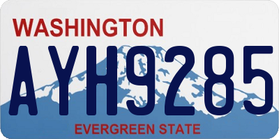 WA license plate AYH9285