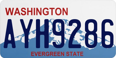 WA license plate AYH9286