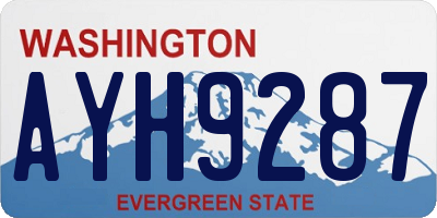 WA license plate AYH9287
