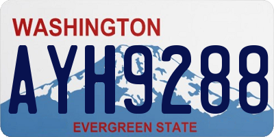 WA license plate AYH9288