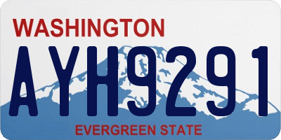 WA license plate AYH9291