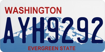 WA license plate AYH9292