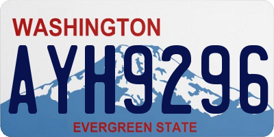 WA license plate AYH9296