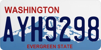 WA license plate AYH9298
