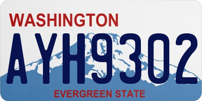 WA license plate AYH9302