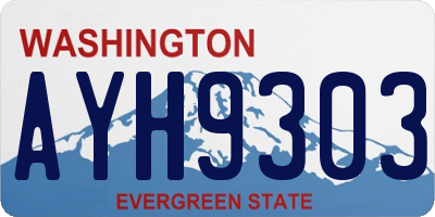 WA license plate AYH9303