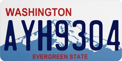 WA license plate AYH9304