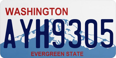 WA license plate AYH9305